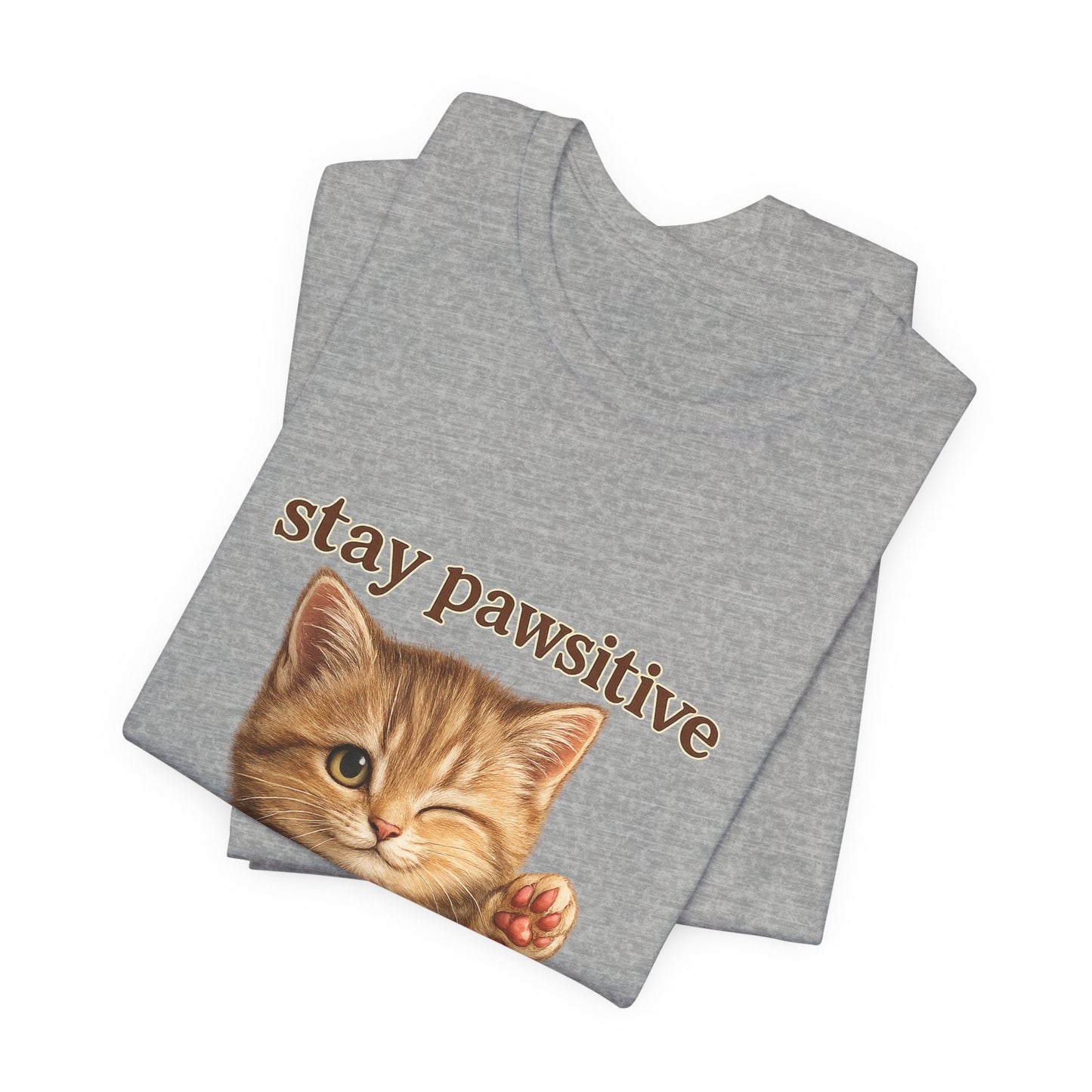 Stay Pawsitive Cute Cat T-Shirt