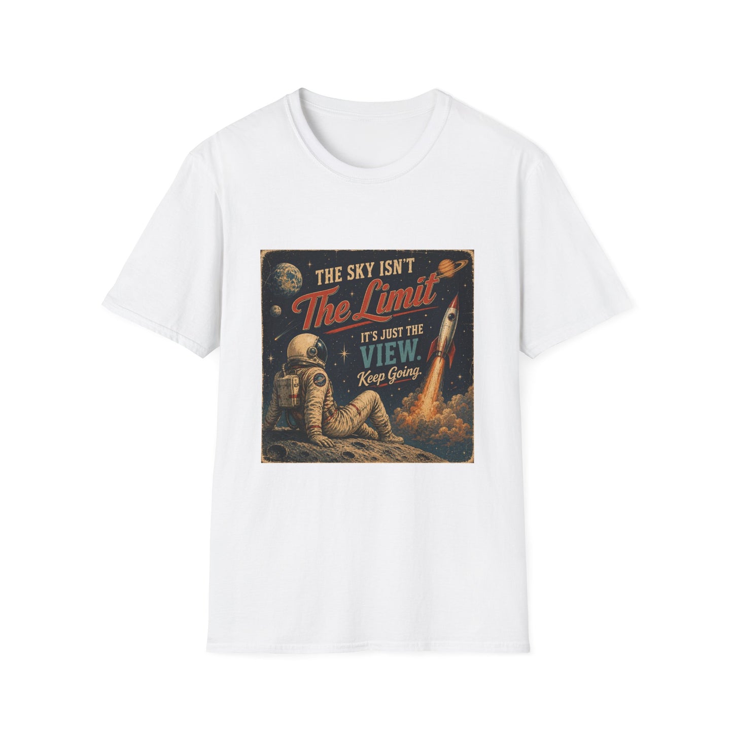T-Shirt — "The Sky Isn't The Limit" Vintage Space Retro Graphic Tee
